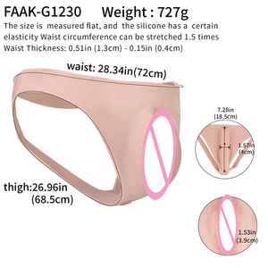 Hiding Gaff Male Underwear <b>Thongs</b> Silicone Insertable Vagina Pants with hollow butt design Realistic Vagina for Transgender <b>Man</b> - Product Image 6