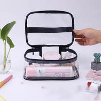 Sac de voyage en PVC/TPU imprimé et personnalisé, trousse à cosmétiques, sac de rangement Double couche, pochette de voyage, trousse OEM étanche
