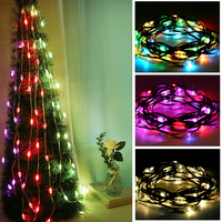Guirlandes lumineuses LED de Noël pour extérieur, décoratives, RGBIC, adressables, intelligentes, avec fil de cuivre, IP65, DC5V, dimmables, 5M-10M