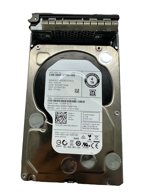 Used 4TB 7200RPM SATA 6Gb/s 3.5-inch Enterprise Hard Drive for PowerEdge Servers