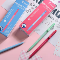Ensemble de stylos gel à pointe fine de 0,5 mm, multicolores, en plastique, promotionnels, avec logo personnalisé, 8 couleurs, boîte en papier