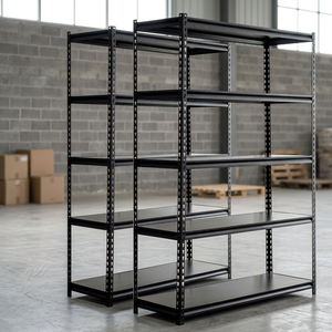 Wholesale 5-layer lightweight <b>metal</b> <b>shelves</b> without bolts angle steel warehouse storage <b>shelves</b> with MDF board for supermarket - Product Image 1