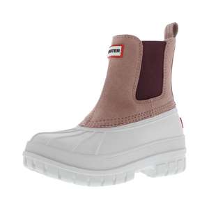 Bottes de pluie pour femme Hunter Sutton, couleur ivoire, imperméables, en faux daim, bout rond, taille 10 - Product Image 1