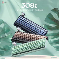 Clavier sans fil Ajazz 308i 84 touches, style machine à écrire rétro, touches rondes, clavier 75%, clavier sans fil mignon pour le bureau, clavier à membrane