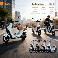 Scooter électrique 400W, batterie lithium 48V 12Ah, 2 roues, pour trajets urbains, moto électrique Roywell B70
