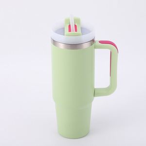 Double Wall Car <b>Travel</b> H2.0 <b>Handle</b> Tumbler 30oz <b>Mug</b> Lid Straw Anti-Slip ODM OEM Custom Brand - Product Image 6