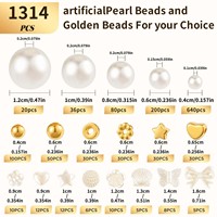 Kit de perles DIY pour la création de bijoux, ensemble de perles intercalaires dorées et nacrées, perles en vrac dans une boîte à 24 compartiments pour la fabrication de bracelets et colliers