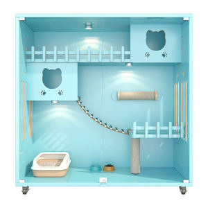 Fabrika satış lüks masif ağaç kedi Villa yuva yatak ahşap evcil hayvan kafesi kedi vitrin kedi evi - Product Image 1