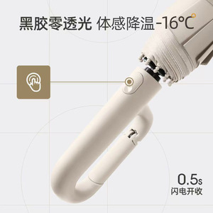 ร่มเปิดอัตโนมัติแบบมีห่วงคล้อง UPF50 Plus ป้องกันแสงแดด 40C พับได้ ใช้สำหรับเดินทาง - Product Image 2