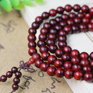 Zambian Blood Sandalwood 108 Beads Wooden Prayer <b>Bracelet</b> Unisex Buddhist Gift - Product Image 3