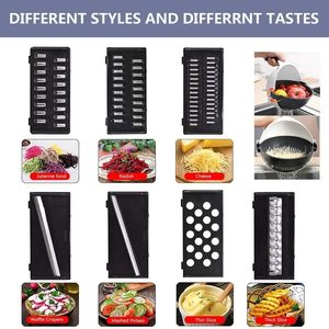 Multifunction Rotate Stainless Steel <b>Vegetable</b> Cutter Drain Basket Onion Chopper Veggie <b>Shredder</b> Grater Portable Slicer Kitchen - Product Image 5
