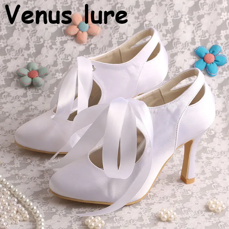 Venus lure White Lace up Shoes High Heeled