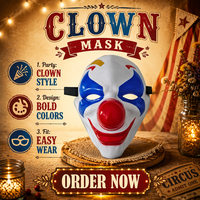 Masque LED Calavera à motif floral, accessoires de mascarade en PVC pour Halloween