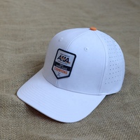 Topi Golf 6 Panel Nylon Cepat Kering dengan Logo Patch Custom, Lubang Laser Perforasi, Snapback Baseball untuk Pria, Laris Manis