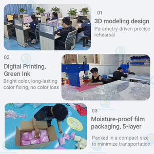 Kunden spezifische aufblasbare sechseckige schwimmende Plattform mit Kissen Werbung Schlauchboote für Wasser Freizeit - Product Image 6