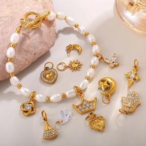 <span class=keywords><strong>Collana</strong></span> Fai-da-te in Acciaio Inossidabile Francese per Donna, con Ciondoli 18K a Forma di Aereo, Corona, Ombrello, Uccello, Coda di Sirena, <span class=keywords><strong>Tartaruga</strong></span>, Simbolo Cristiano, Ideale per Feste - Product Image 2