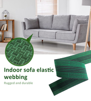 Sangle de ceinture de tapisserie d'ameublement de meubles de bande élastique rayée verte durable de 60mm étirant le caoutchouc de polypropylène pour le canapé de lit