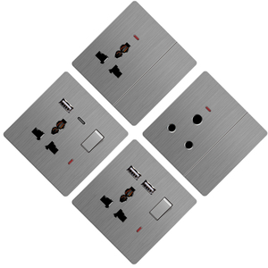 Anh/BS siêu mỏng Brushed Bảng điều chỉnh Big Key Hot Bán giá bán buôn tường chuyển đổi ánh sáng tường thiết bị chuyển mạch và ổ cắm - Product Image 4