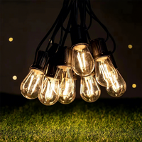 Guirlandes lumineuses tendance IP44 résistantes à l'eau S14 E27, 10 mètres de long avec 10 ampoules pour l'ornementation de la cour et de la terrasse