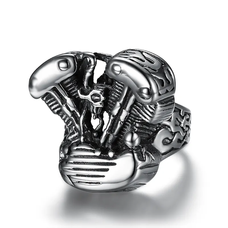 Groothandel rvs zilver motorcycle biker ringen voor mannen mode jongens zilveren ringen