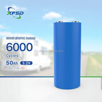 بطارية أسطوانية ليثيوم فوسفات الحديد 50 أمبير 3.2 فولت، شحن/تفريغ 1C، خلية ليثيوم سريعة الشحن 3.0C للسفن البحرية وأنظمة الطاقة الشمسية خارج الشبكة