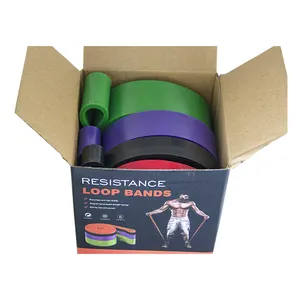 Set tali resistensi Tpe 2080mm, aksesori Gym pita karet elastis bantalan berat badan Pull-up