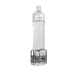 Bouteille en verre transparente en forme de fusée de 500ml pour vodka brandy whisky tequila vin