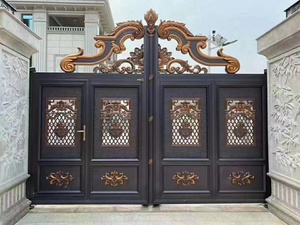 Portes principales pliantes Bifold Driveway Gate Designs Maison de haute qualité motorisée en métal automatique en aluminium moderne pour la maison Villa - Product Image 2