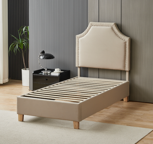 <span class=keywords><strong>Base</strong></span> de cama de madera barata, cama pequeña <span class=keywords><strong>tapizada</strong></span> de madera, marco de cama de madera individual pequeño para una persona - Product Image 1