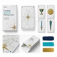 Jeu de cartes espagnoles personnalisées avec logo, 48 cartes, en papier couché mat, idéal pour les cadeaux de voyage et les événements d'entreprise