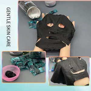 Masker wajah hitam dikompresi serat karbon aktif masker wajah lembaran masker wajah Binchotan lembar masker wajah kain