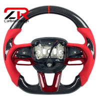 Volant de direction personnalisé de style course pour Dodge Charger Challenger Hellcat, avec design en fibre de carbone sergé