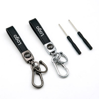 Porte-clés de voiture en cuir personnalisé, pendentif métallique avec logo de voiture, cordon de poignet, cadeau pour concessionnaire 4S