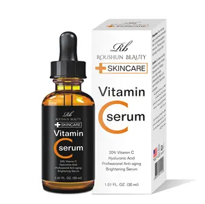 Yüksek kaliteli organik saf % 20% Vitamin C yüz serumu özel etiket nemlendirici beyazlatıcı Anti-Aging yüz Serum cilt bakım ürünü