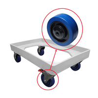 100mm 125mm 200mm 250mm bleu pu roulette prix usine style européen élastique caoutchouc roulette pivotante pour chariot chariot