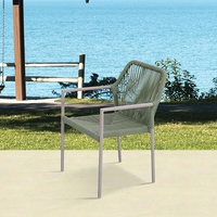 modernes de fauteuils en aluminium de café de terrasse chaises de salle à manger de corde verte de restaurant extérieur de patio
