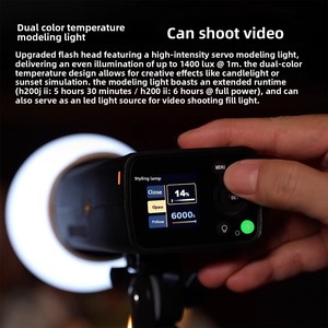 <span class=keywords><strong>Flash</strong></span> Externo Godox AD200pro de 200W TTL con Sincronización de Alta Velocidad, Batería de Litio de Doble Cabezal, Luz de Fotografía Portátil de Bolsillo para Cámaras - Product Image 3