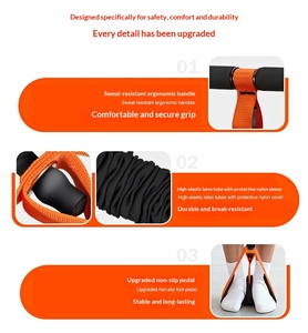 Bande de Résistance Élastique Portable pour Fitness avec Pédales – Entraînement Musculaire des <span class=keywords><strong>Jambes</strong></span> pour Hommes et Femmes – Amincissement et Renforcement Corporel - Product Image 2