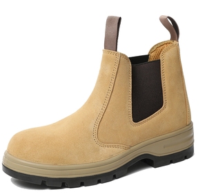 <strong>Chelsea</strong> Style <strong>Steel</strong> <strong>Toe</strong> Cap Wheat Suede Leather Safety <strong>Boots</strong> Anti slip Men Casual Shoes Australia - Product Image 1