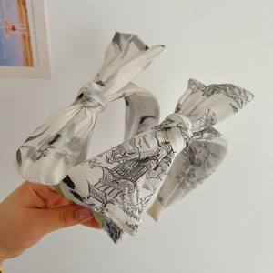 2024 nuova fascia per <span class=keywords><strong>capelli</strong></span> con fiocco stampato primavera/estate fascia per <span class=keywords><strong>capelli</strong></span> annodata - Product Image 5