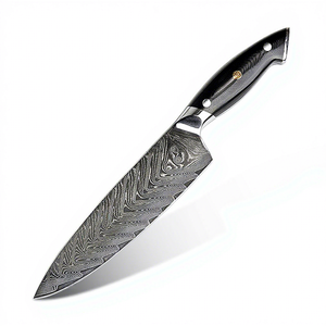 Impresionante Cuchillo de <span class=keywords><strong>Chef</strong></span> de 8 Pulgadas con Patrón de Espina de Pescado en Acero de Damasco de 67 Capas, Núcleo 10Cr15CoMoV, Mango G10, Juego de <span class=keywords><strong>Cuchillos</strong></span> de Cocina de Damasco - Product Image 1