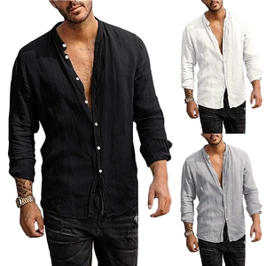 Nuova Camicia da <span class=keywords><strong>Uomo</strong></span> Besign in Cotone e <span class=keywords><strong>Lino</strong></span>, Camicia Casual a Maniche Lunghe in <span class=keywords><strong>Lino</strong></span>, Camicia Elegante da <span class=keywords><strong>Uomo</strong></span> - Product Image 1