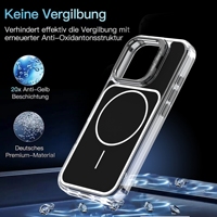 Étui de téléphone magnétique transparent avec béquille pour appareil photo, protection intégrale antichoc 360°, coque robuste pour iPhone 16 Pro