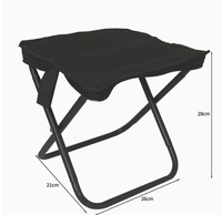 Tabouret pliable en métal et tissu pour extérieur 21x26x28cm, chaise portable pour jardin, camping, pêche, plage, pique-nique, parc, mobilier tropical