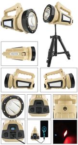 Суперяркий перезаряжаемый водонепроницаемый (IP44) COB <span class=keywords><strong>LED</strong></span> прожектор с дальностью луча 200-300 м, ручной фонарь для работы на улице и в экстренных ситуациях - Product Image 2