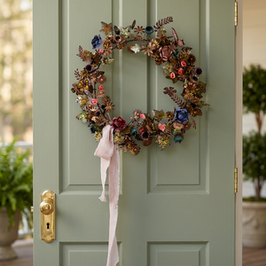 Corona Floral Hecha a Mano, Decoración Bohemia Circular para Colgar en la Pared, Arte de Fibra Vegetal para Adornos Navideños del Hogar - Product Image 4