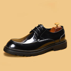 Los artículos de primera mano de cuero para hombre S0051Y están llenos de zapatos de negocios de cara brillante de charol Derby británico - Product Image 4