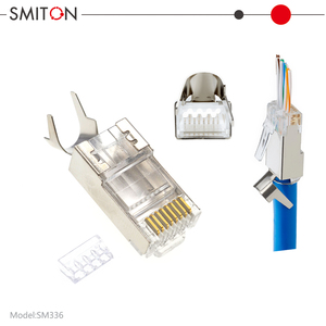 Cat7 Connecteur Sftp Stp 8p8C <span class=keywords><strong>Conector</strong></span> <span class=keywords><strong>RJ11</strong></span> RJ45 Paso a través de 1U 23awg CAT7 Enchufe <span class=keywords><strong>Conector</strong></span> Rj45 - Product Image 2
