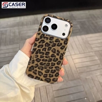 Coque de téléphone ultra-fine de style coréen de haute qualité à motif léopard brillant pour iPhone 18 Pro Max/18 PM - Série 12