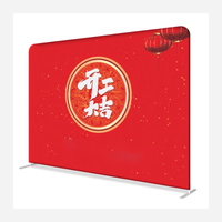 Expositor de Pared Personalizado con Impresión Digital, de Aleación de Aluminio, Extensible y Tensado, para Ferias Comerciales, Exhibición de Marca con Impresión Digital